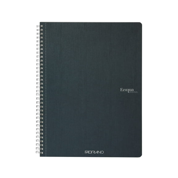 Fabriano Ecoqua Original Spiral-Bound Notebook, 8.3 in x 11.7 in, A4, Blank, 70 Sheets, Dark Green