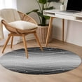 thumbnail image 4 of Black Gray Ombre Round Area Rug 3Ft Washable Small Circle Rugs for Kitchen Entryway, Modern Abstract Striped Polka Dots Non-Slip Carpet Floor Mats Indoor Outdoor Carpet Runner Aesthetic Home Decor, 4 of 8