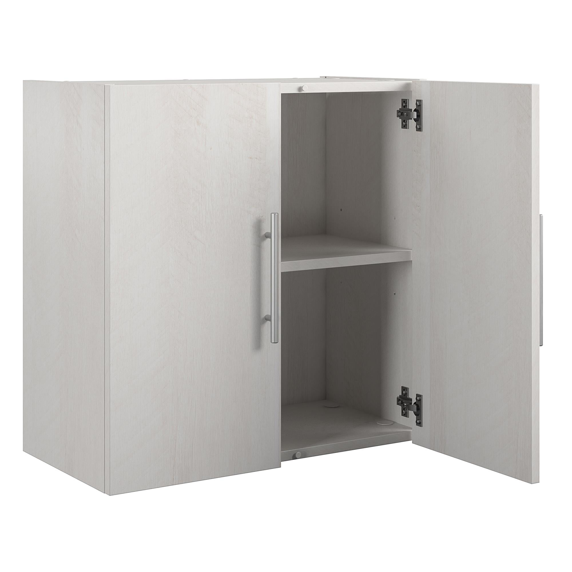 Systembuild Evolution Westford Garage Storage 3 Door Wall Cabinet with  Hanging Rod, Ivory Oak