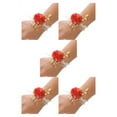 thumbnail image 3 of relayinert Realistic Bridesmaid Wrist Flower For Wedding Ensemble bright red 7*7 5Set, 3 of 6
