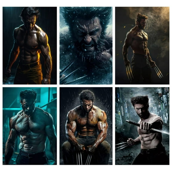 6PCS Wolverine Theme Bedroom Wall Decoration Posters (8X10 in) Unframed