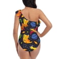 thumbnail image 5 of Haiem Dinosaurs in Space Women's One Piece Swimsuits Tummy Control One Shoulder Bathing Suits Ruffle Swimwear-X-Large, 5 of 8