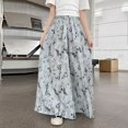 thumbnail image 2 of Coerni Girls Ink‑Wash Printed Pants Lightweight Chiffon Wide Leg Pants Elastic High Waist Flowy Trousers Summer Casual Vacation, 2 of 7