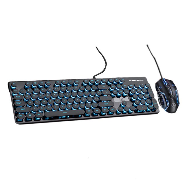 Round Gaming Mouse con con Cable Y Retroiluminado, 26 Teclas Sin Perforador Sunnimix teclado para juegos