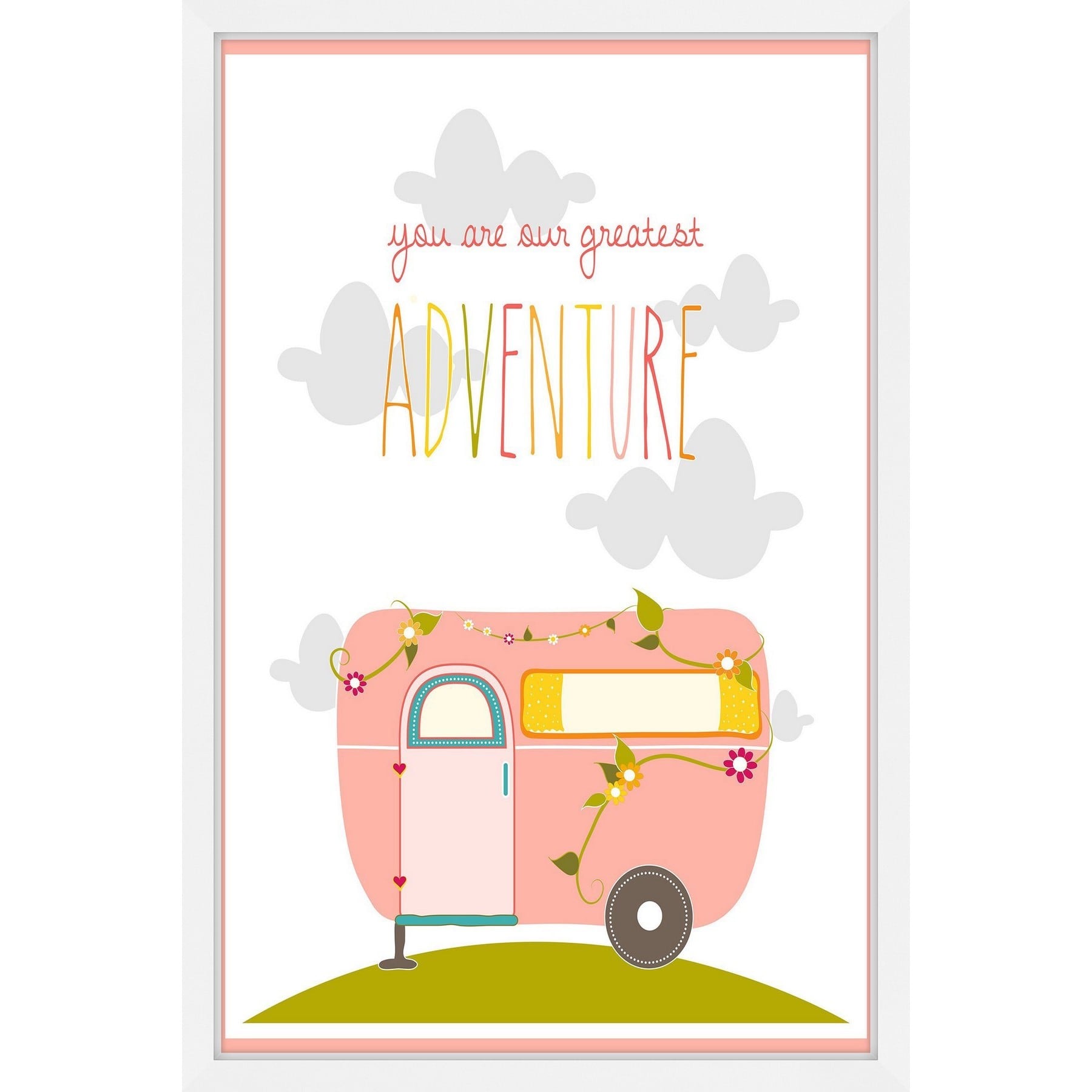 Marmont Hill "Floral Pink Camper" by Karen Zukowski Framed Painting Print