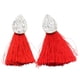 thumbnail image 2 of Pendientes con flecos colgantes Pendientes de mujer con de imitación de cristal Pendiente de rojo Hugo Pendientes boho tassle, 2 of 7