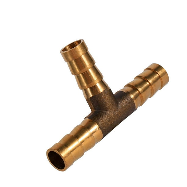 Conector De Manguera De 3 Vías En T, Conector De Unión De Manguera De Combustible De 3 Vías De Latón Para Tubería De Gas Y Aceite De Aire Comprimido