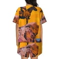 thumbnail image 3 of Picia Cliff Western Cowboy Pajamas Sets for Women Soft Short-Sleeved Pjs with Lounge Shorts Two Piece Sleepwear-4X-Large, 3 of 9