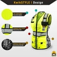 thumbnail image 2 of KwikSafety (Charlotte, NC) RoadBOSS Premium Safety Vest for Women (Limited Edition Truck Tread Design) 11 Pockets Class 2 Custom High Visibility ANSI OSHA Reflective Construction | Yellow XL, 2 of 6