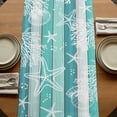 thumbnail image 5 of Table Runners 72 Inches Long Dress Scarves, Teal Coastal Beach Farmhouse Kitchen/Dining Table Runner, Coffee Tablerunners, Nautical Starfish Coral Vintage Wooden 13x72 Inch, 5 of 9