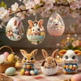 thumbnail image 1 of Decoraciones de Pascua, adornos de Pascua, regalos de Pascua, lindos adornos de animales de Pascua, juego de 6 piezas, decoraciones de acrílico para autos planos, decoraciones navideñas, juego de ador, 1 of 6