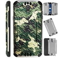 thumbnail image 1 of WORLD ACC Silver Guard Compatible with Cricket Icon | AT&T Radiant Core Case Slim Hybrid Phone Cover (Camo Green, 1 of 3