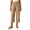Khaki-1, variant on Wide Leg Capri Pants for Women Elastic High Waisted Palazzo Pull On Flowy Beach Cropped Trousers with Pocket
