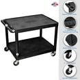 thumbnail image 2 of Mobile Black Presentation Av Utility Cart With 2 Shelf Storage Cabinet, 4, 2 of 4