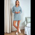 thumbnail image 4 of Conjuntos de Dos Piezas para Mujer: Chándal Informal, Sudadera, Falda Pantalón, Conjunto A Juego, Chándal de Tenis para Estar en Casa, Chándal. Azul M, 4 of 10