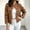 Brown, variant on Women's Denim Jacket Military Style Jean Jacket Stand Collar Button Front Casual Outerwear for Women