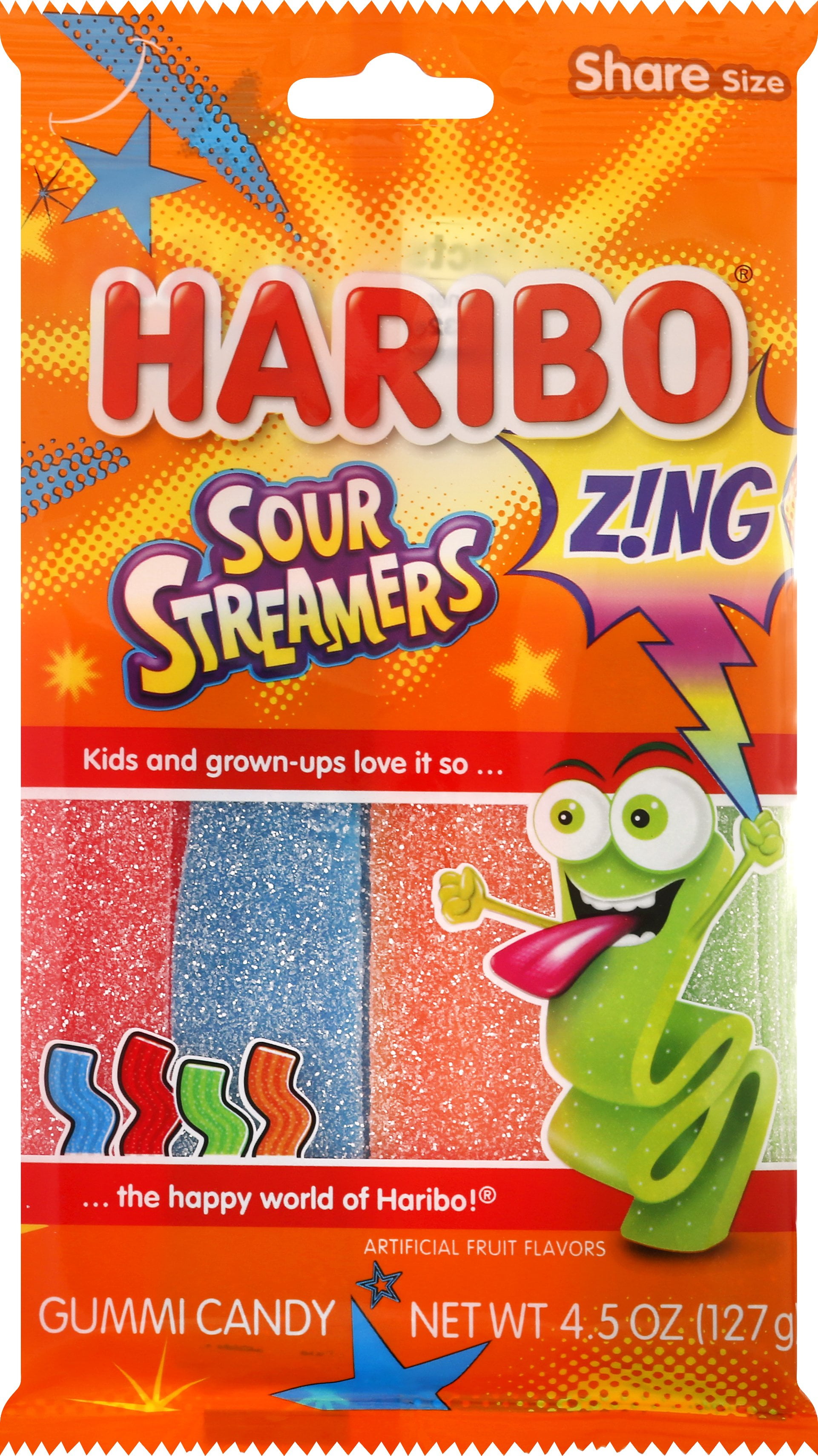 Haribo Zing Sour Streamers Gummi Candy 4.5 oz. Bag Walmart
