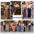 thumbnail image 5 of TEMOFON Sweatpants for Women Wide Leg Pants Fall Sweatpants with Pockets Elastic Waistband Comfy Pants Women Winter Lounge Pants Blue M, 5 of 8