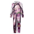 thumbnail image 4 of Demon Slayer Nezuko Kids Hooded Jumpsuit Union Suit Onesie One Piece Blanket for Boys Girls, 4 of 7