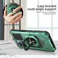 thumbnail image 5 of For Cricket Magic 2 5G 2024 U655AC Robotic Ring Kickstand Phone Case + Tempered Glass - Green, 5 of 6