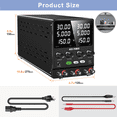 thumbnail image 4 of NICE-POWER Alimentation Double DC Variable : 60V 5A Série Régulée à Commutation Réglable (120V 5A) Parallèle (60V 10A) Haute Précision 5V/2A Port USB Banc Alimentations de Laboratoire, 4 of 9