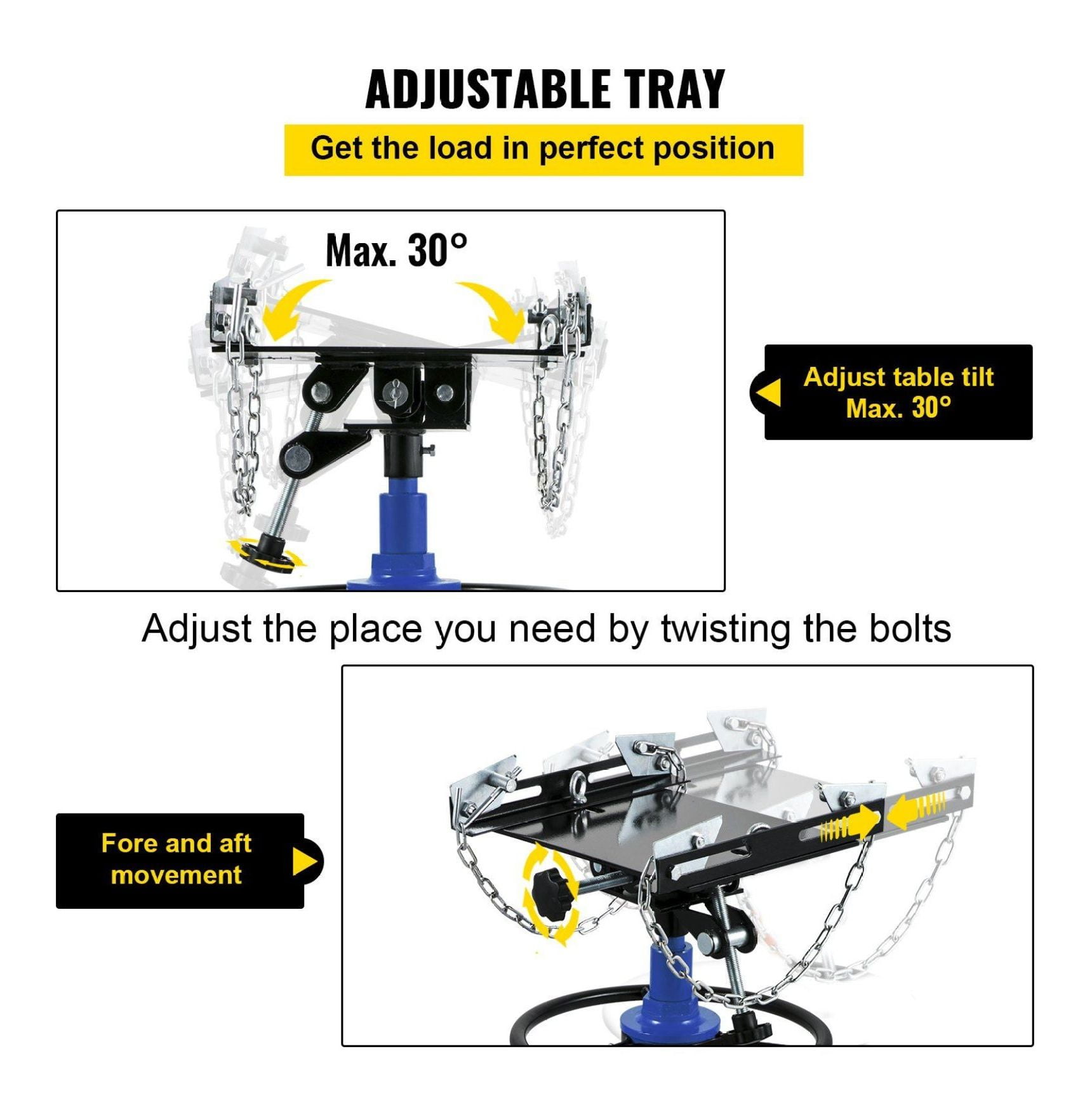 Transmission Jack 1100 Lbs, 33-67" High Lift Telescoping Hydraulic Jack, 1/2 Ton Shop Floor Jack with Pedal & Swivel Wheels for Garage Automotive