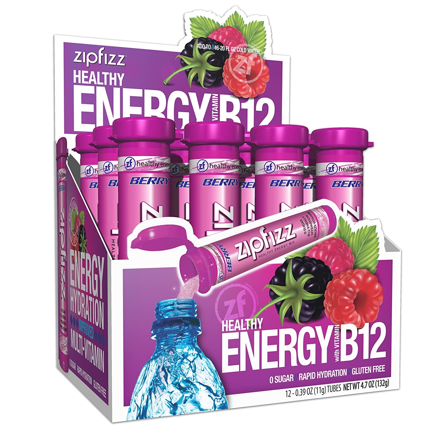 Zipfizz Healthy Energy Drink Mix, Hydration with B12 and Multi Vitamins