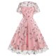 thumbnail image 4 of Vestido de Manga Corta para Mujeres Moda Casual Sexy Verano Vestido de Cuello Redondo, Ajuste Delgado con Detalle de Volantes, 4 of 8