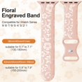 thumbnail image 2 of Correa Con Grabado Floral Compatible Con Apple Watch Band De 38 Mm, 40 Mm, 41 Mm, 42 Mm, 44 Mm, 45 Mm, 46 Mm, 49 Mm, Correa De Silicona Brillante Con Diseño De Flores Silvestres Para Iwatch Band Serie, 2 of 5