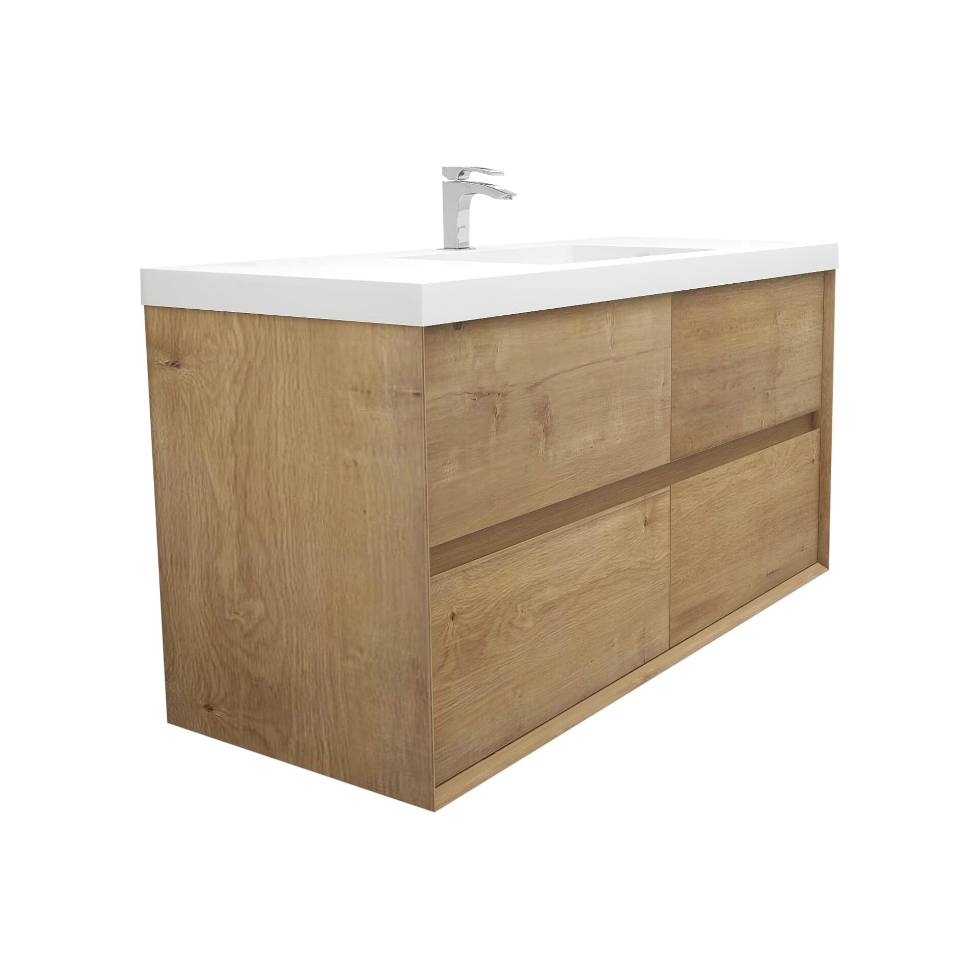 MEBO BATH Selina 48" Wall Mounted Vanity with Single Sink Dark Oak