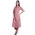thumbnail image 3 of Moomaya Womens 2-Piece Cotton Printed Kurta With Pants Indian Ethnic Suit Dress, 3 of 7