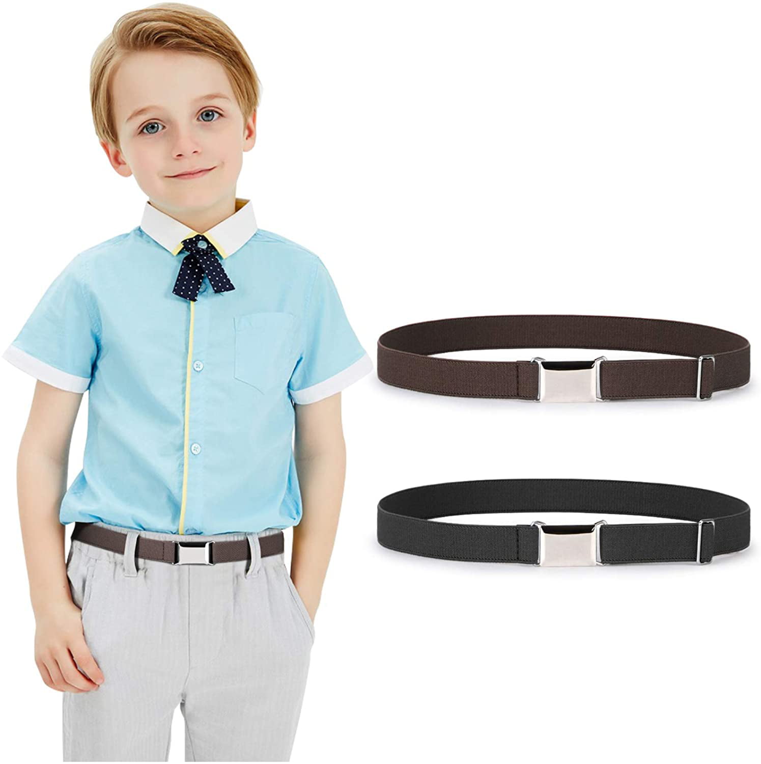BiBest Toddlers Elastic Belts for Girls Boys Kids Stretch Adjustable Belt Pack of 2 