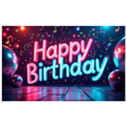 thumbnail image 2 of Happy Birthday Backdrop for Party Celebration Background Neon Signs for Decorations Event Photography Display Banner Vibrant Colors Ideal for Birthdays, 2 of 4