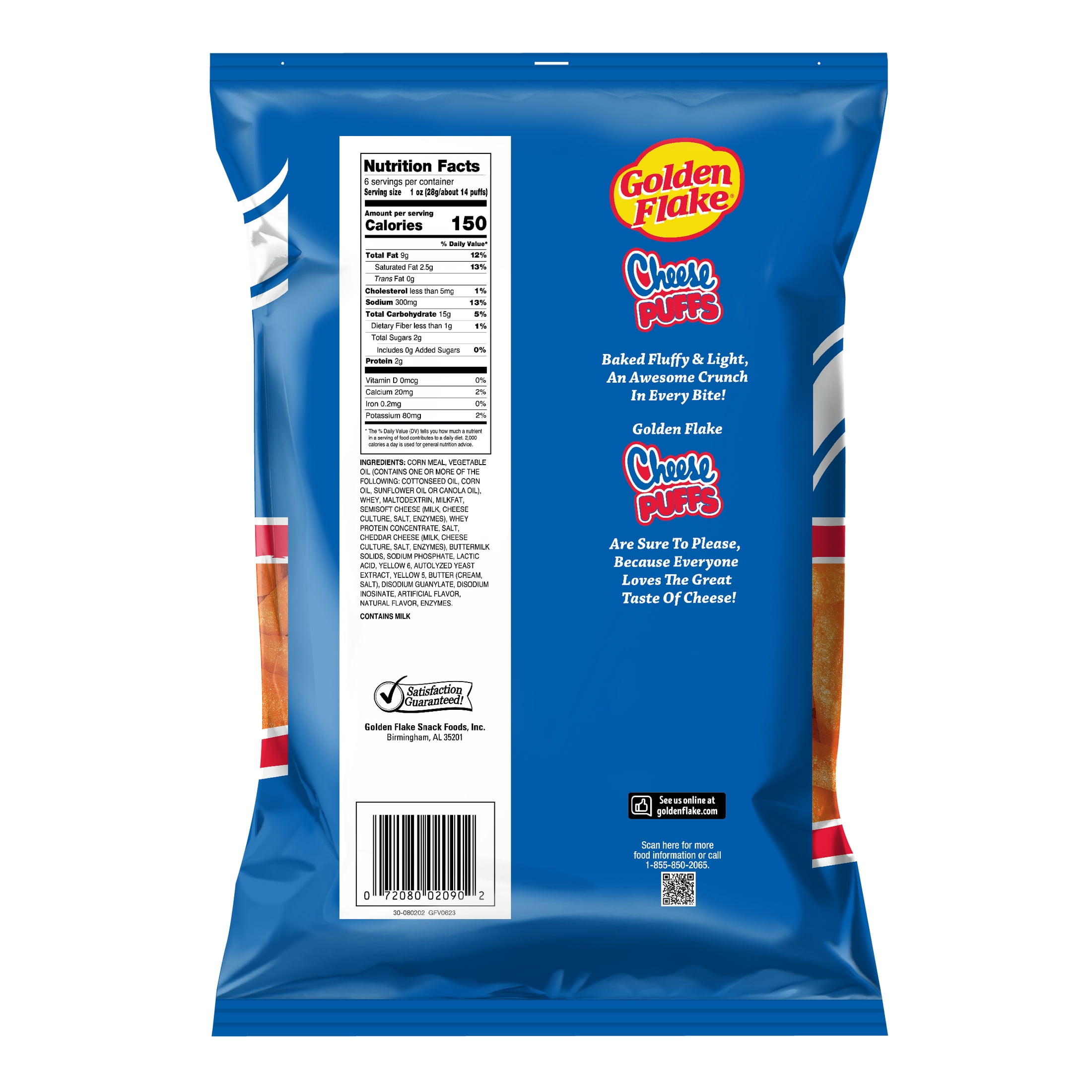 (3 pack) Golden Flake Baked Cheese Flavored Puffs, .6 oz