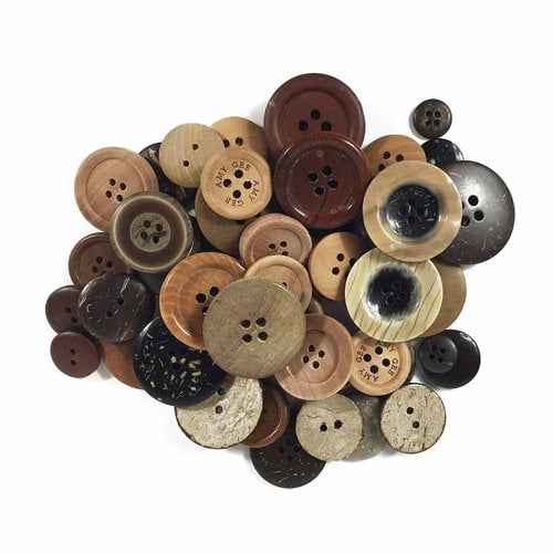 Simplicity Favorite Findings Natural Wood Mix Value Buttons, 3.5 Oz.