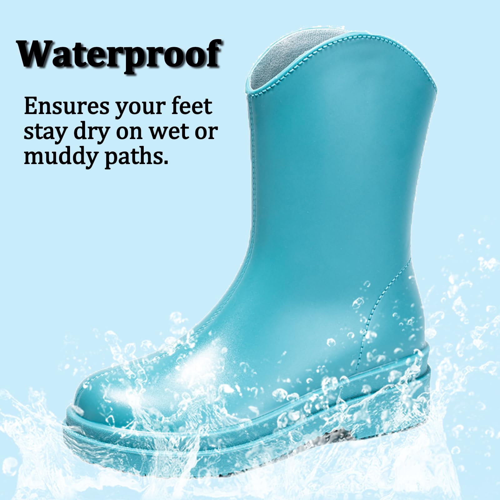 AUXDIQ Rain Shoes Women Mid-calf Boots Waterproof Rain Boots Outdoor Garden Shoes