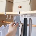 thumbnail image 4 of 1 Pack Under Shelf Mug Rack, Hanging Hooks Rack Under Cupboard Cabinet Cup Holder 6 Hooks Drilling Free Coffee Mug Holder Kitchen Utensil Storage Organizer Hook Rack (White), 4 of 9