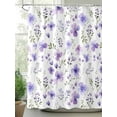 thumbnail image 3 of Purple Spring Floral Bathroom Curtain 72 Inch Shower Stall Curtain with Hooks, Pastoral Botanical Watercolor Waterproof Polyester Bath Curtain Washable Bathtub Curtain 36''x 72'', 3 of 6