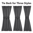 thumbnail image 3 of ZOPZO Blackout Door Curtain for Glass Doors, 1 Panel, Dark Gray, 54W x 40L Inch, Thermal Insulated Privacy with Dual Rod Pockets, Adjustable Tieback, 3 of 8