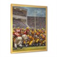thumbnail image 2 of Designart "Football Clash in 1970s Orange III" Sports Framed Wall Art - Modern Orange Football Bedroom Framed Canvas Wall Art, 2 of 6