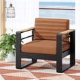 thumbnail image 2 of GDF Studio Neffs Stylish Aluminum Frame Club Chair with Orange Cushions, 2 of 7