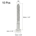 thumbnail image 2 of Uxcell M6 x 50mm 304 Stainless Steel Hex Lag Screws for Wood 10 Pack, 2 of 5