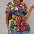 thumbnail image 6 of Nostalgic Vintage Floral T Shirts Basic T-Shirt Short Sleeve Ladies Tee Shirt Summer Graphic Clothing, 6 of 6