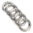 thumbnail image 1 of GFDYREE 18x11x3.5mm Spring Gate O Rings, 5 Pack Round Snap Clip Zinc Alloy for Keyrings Buckle, Silver, 1 of 5