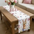 thumbnail image 6 of Easter Table Runner 70 Inches Long for Kitchen Dining, Spring Flowers Wreath Rabbit Budding Florals Dresser Scarf Farmhouse, Dining Table Decorations for Wedding/Parties, 13 x 70 In, 6 of 8