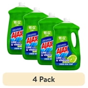 (4 pack) Ajax Ultra Liquid Dish Soap Vinegar and Lime Scent, Sparkling Clean Dishes, 90 oz Bottle