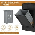 thumbnail image 5 of Double Tilt Out Trash Cabinet 20 Gallon,Hidden Wooden Trash Can Cabinet with Deodorizing Function,Farmhouse Laundry Hamper Cabinet, Pet Proof Trash Can, Wood Laundry Cabinet, 5 of 6