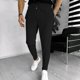 thumbnail image 1 of Pantalones deportivos a cuadros con cordón para hombre, Pantalones rectos sueltos informales, pantalones de chándal ajustados elásticos con cordón, 1 of 5