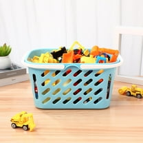 Yardwe Reusable Blue Plastic Grocery Basket with Handle for Kitchen and Bedroom Storage