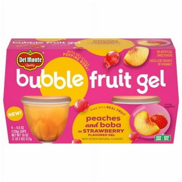 Del Monte Bubble Fruit Gel Peach Strawberry Fruit Cups